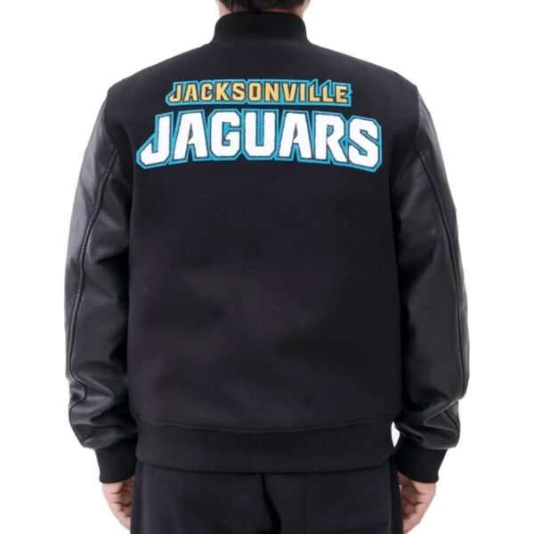 Jacksonville Jaguars Classic Rib Wool and Leather Jacket