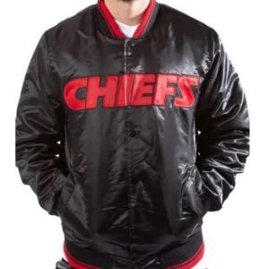 Kansas City Chiefs Black Satin Jacket