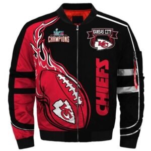 Kansas City Chiefs Black And Red Bomber Jacket