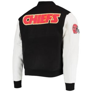 Kansas City Chiefs Black and White Varsity Jacket