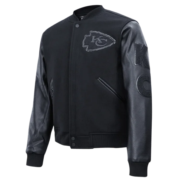 Kansas City Chiefs Triple Black Logo Varsity Jacket