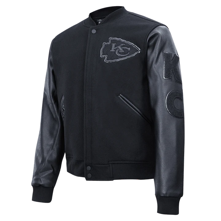 Kansas City Chiefs Triple Black Logo Varsity Jacket