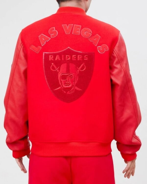 Las Vegas Raiders Classic Triple Red Wool Varsity Jacket