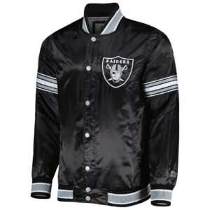 Las Vegas Raiders Midfield Black Satin Jacket
