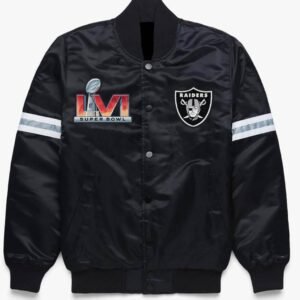 Las Vegas Raiders Super Bowl Black Satin Jacket