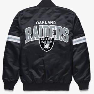 Las Vegas Raiders Super Bowl Black Satin Jacket