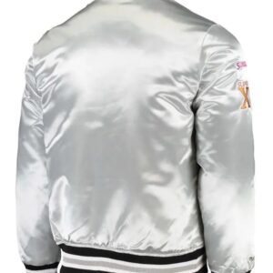 Las Vegas Raiders Super Bowl Xi Silver Satin Jacket
