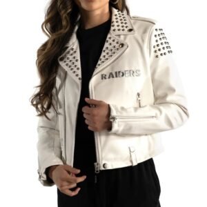 Las Vegas Raiders x The Wild Collective Leather Jacket