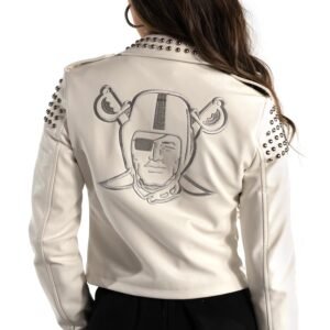 Las Vegas Raiders x The Wild Collective Leather Jacket
