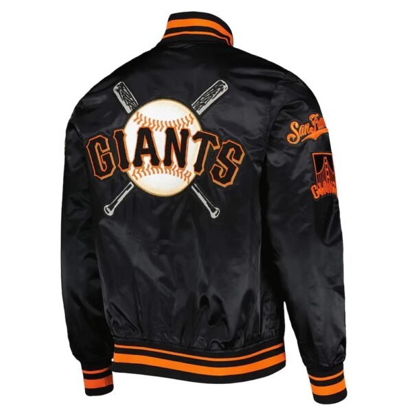Mash Up SF Giants Black Satin Jacket