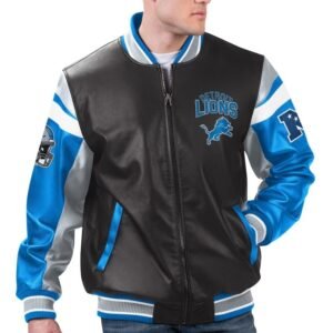 Detroit Lions Full-zip Leather Jacket