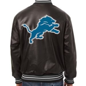 Men’s Jh Design Detroit Lions Black Leather Jacket