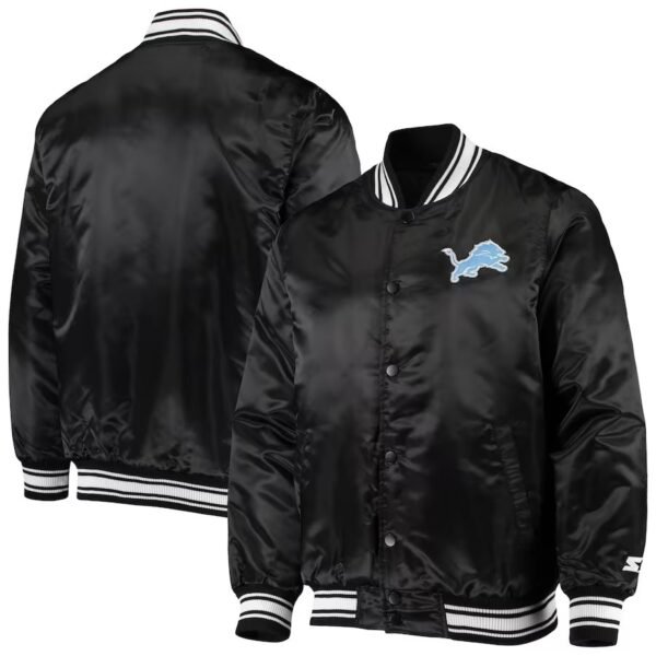 Men’s Starter Black Detroit Lions Locker Room Varsity Jacket