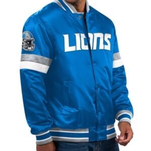 Men’s Starter Blue Detroit Lions Home Game Varsity Jacket