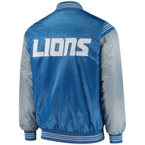 Men’s Starter Detroit Lions Enforcer Satin Varsity Full-snap Jacket