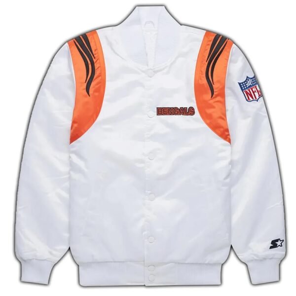 Bengals NFL Black and White Satin Jacket