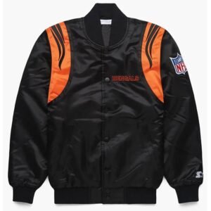 Bengals NFL Black and White Satin Jacket