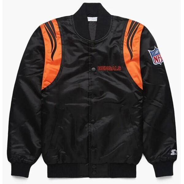 Bengals NFL Black and White Satin Jacket