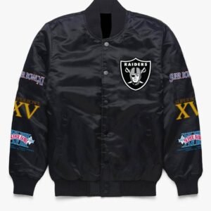 Las Vegas Raiders NFL Champions Black Satin Jacket