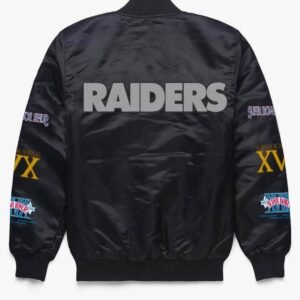Las Vegas Raiders NFL Champions Black Satin Jacket