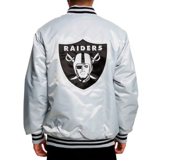 Oakland Raiders Satin Black and White Jacket