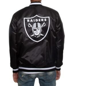 Oakland Raiders Satin Black and White Jacket