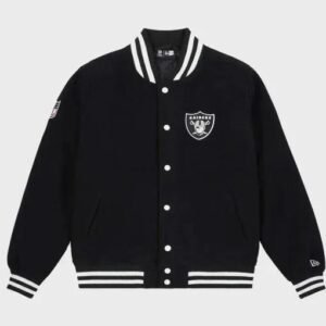 Oakland Raiders Varsity Black Wool Jacket