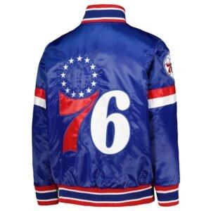 Philadelphia 76ers Home Game Royal Satin Jac