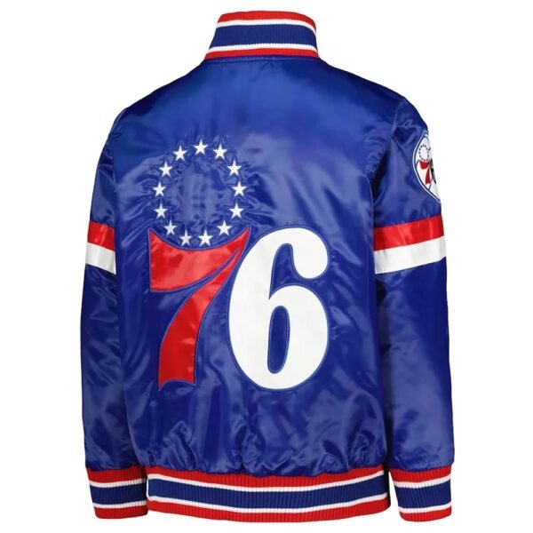 Philadelphia 76ers Home Game Royal Satin Jac