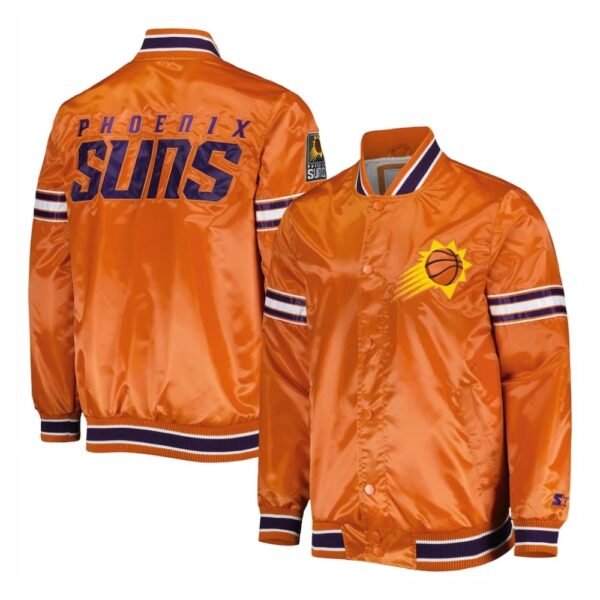 Phoenix Suns Pick & Roll Full-Snap Satin Varsity Jacket