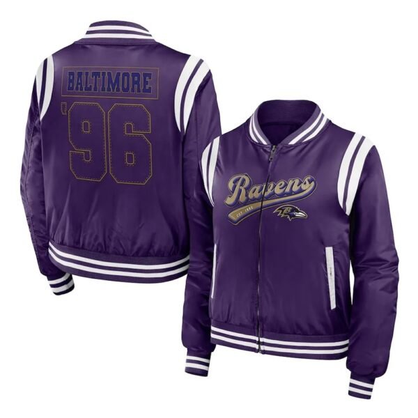 Purple Baltimore Ravens Bomber Full-Zip Jacket