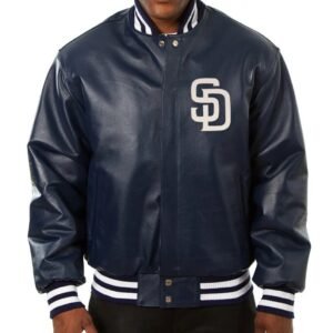 San Diego Padres Navy Blue Leather Jacket
