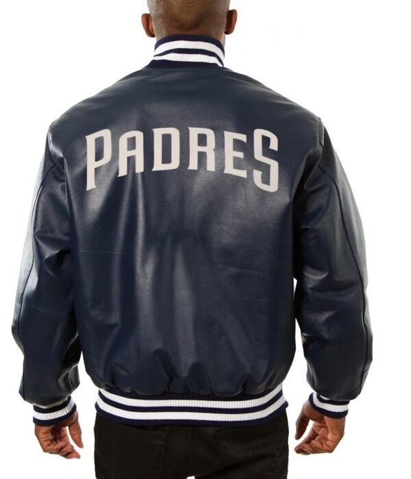 San Diego Padres Navy Blue Leather Jacket