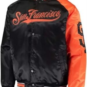 San Francisco Giants Stadium Black And Orange Varsity Jacket