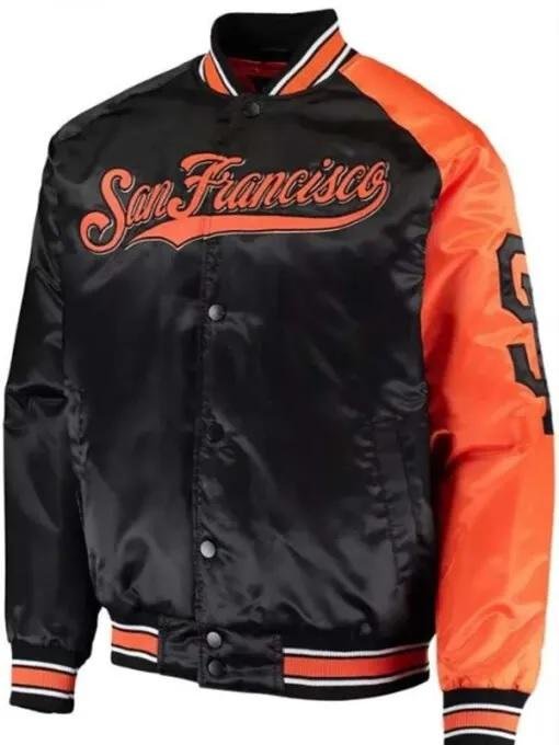 San Francisco Giants Stadium Black And Orange Varsity Jacket