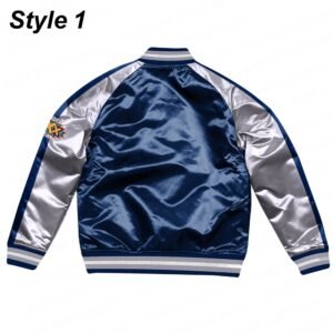 Silver Dallas Cowboys Varsity Satin Jacket