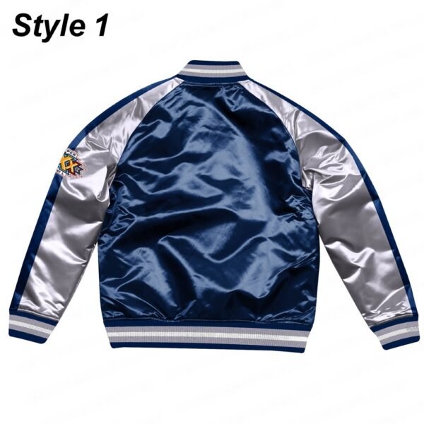 Silver Dallas Cowboys Varsity Satin Jacket