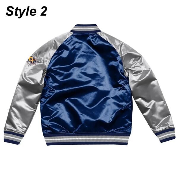 Silver Dallas Cowboys Varsity Satin Jacket