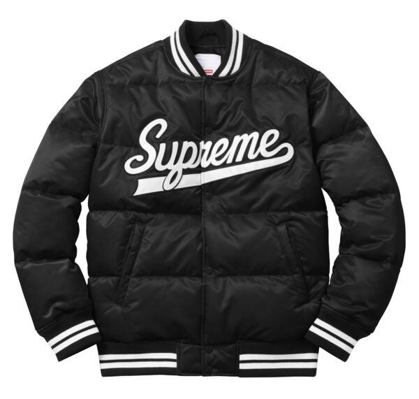 Supreme Black Puffy Varsity Jacket