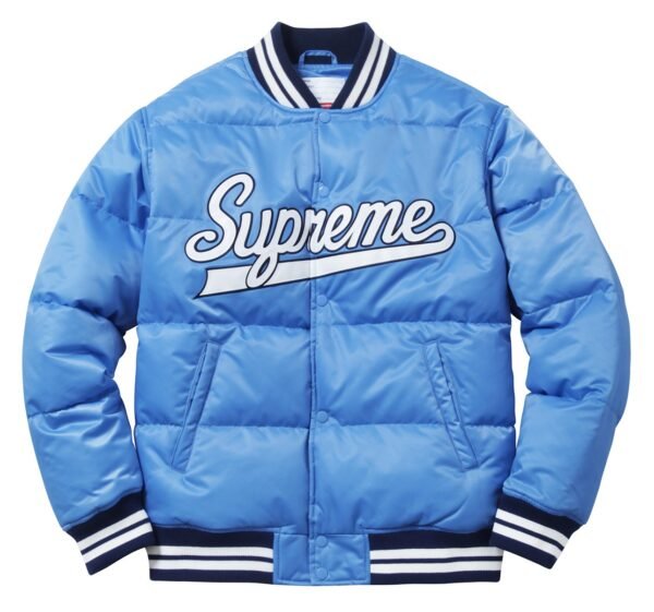 Supreme Black Puffy Varsity Jacket