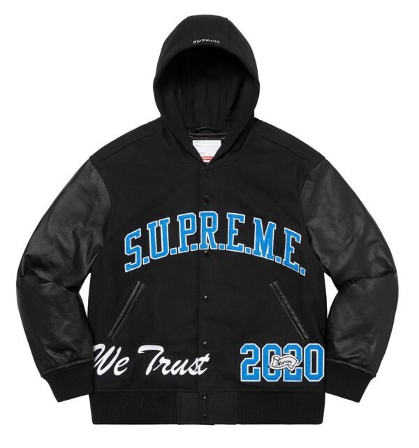 Supreme King Hooded Varsity Jacket