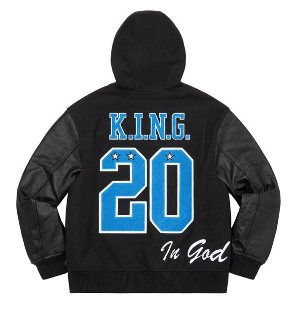 Supreme King Hooded Varsity Jacket