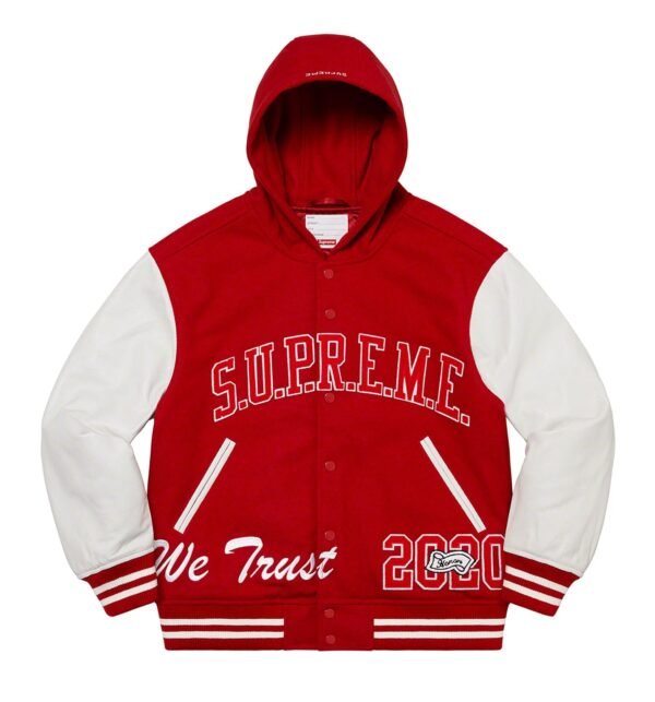 Supreme King Hooded Varsity Jacket