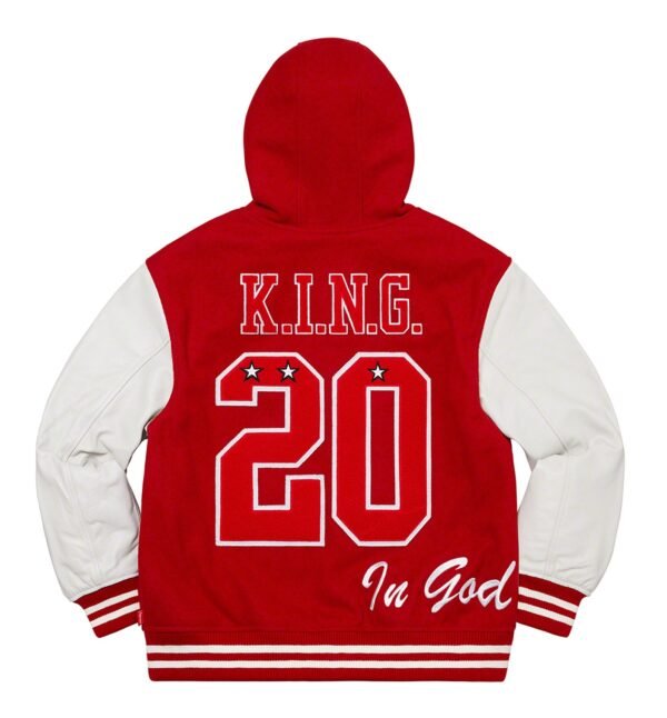 Supreme King Hooded Varsity Jacket
