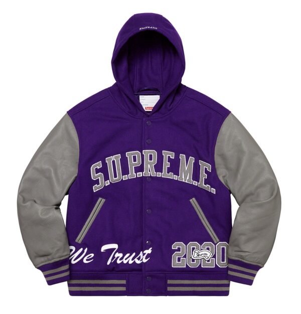 Supreme King Hooded Varsity Jacket