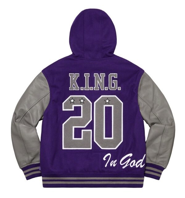 Supreme King Hooded Varsity Jacket