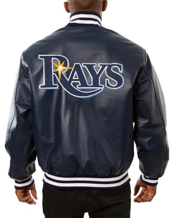 Tampa Bay Rays Navy Blue Leather Jacket