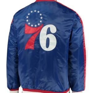 The Offensive Philadelphia 76ers Varsity Satin Full-Snap Jacket