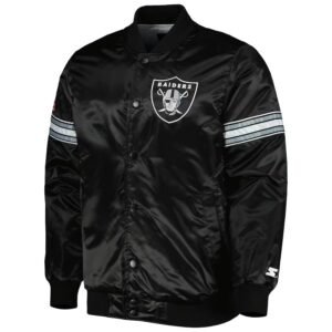 The Pick And Roll Las Vegas Raiders Black Satin Jacket