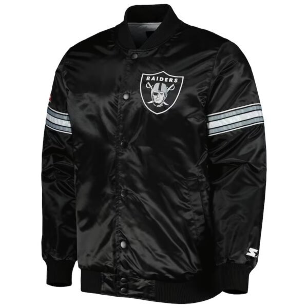 The Pick And Roll Las Vegas Raiders Black Satin Jacket